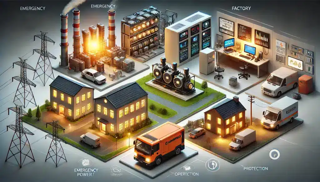 Hospital, fábrica y hogar con plantas de emergencia asegurando continuidad eléctrica. | JLE Energy