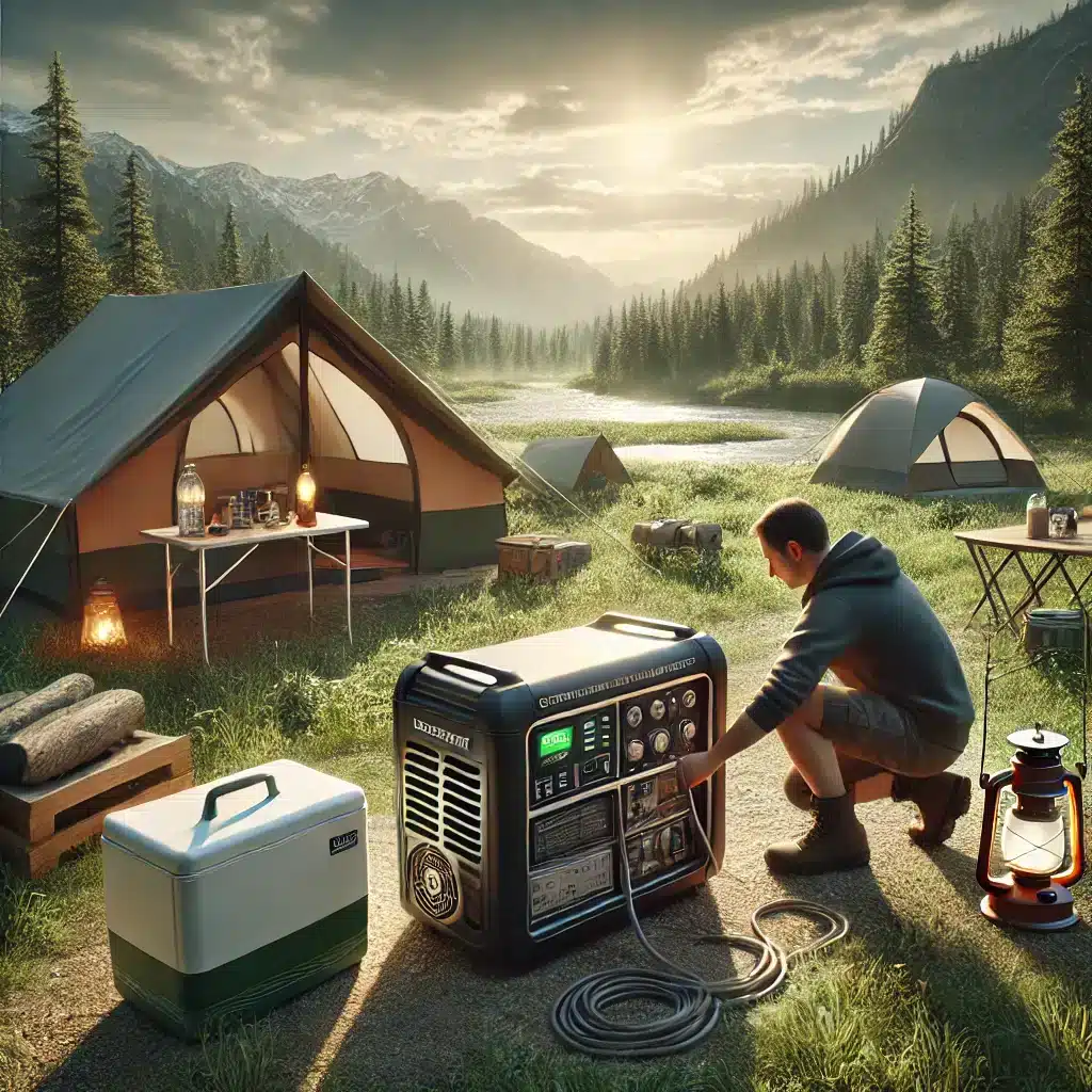 Generador portátil en campamento al aire libre | JL Energy