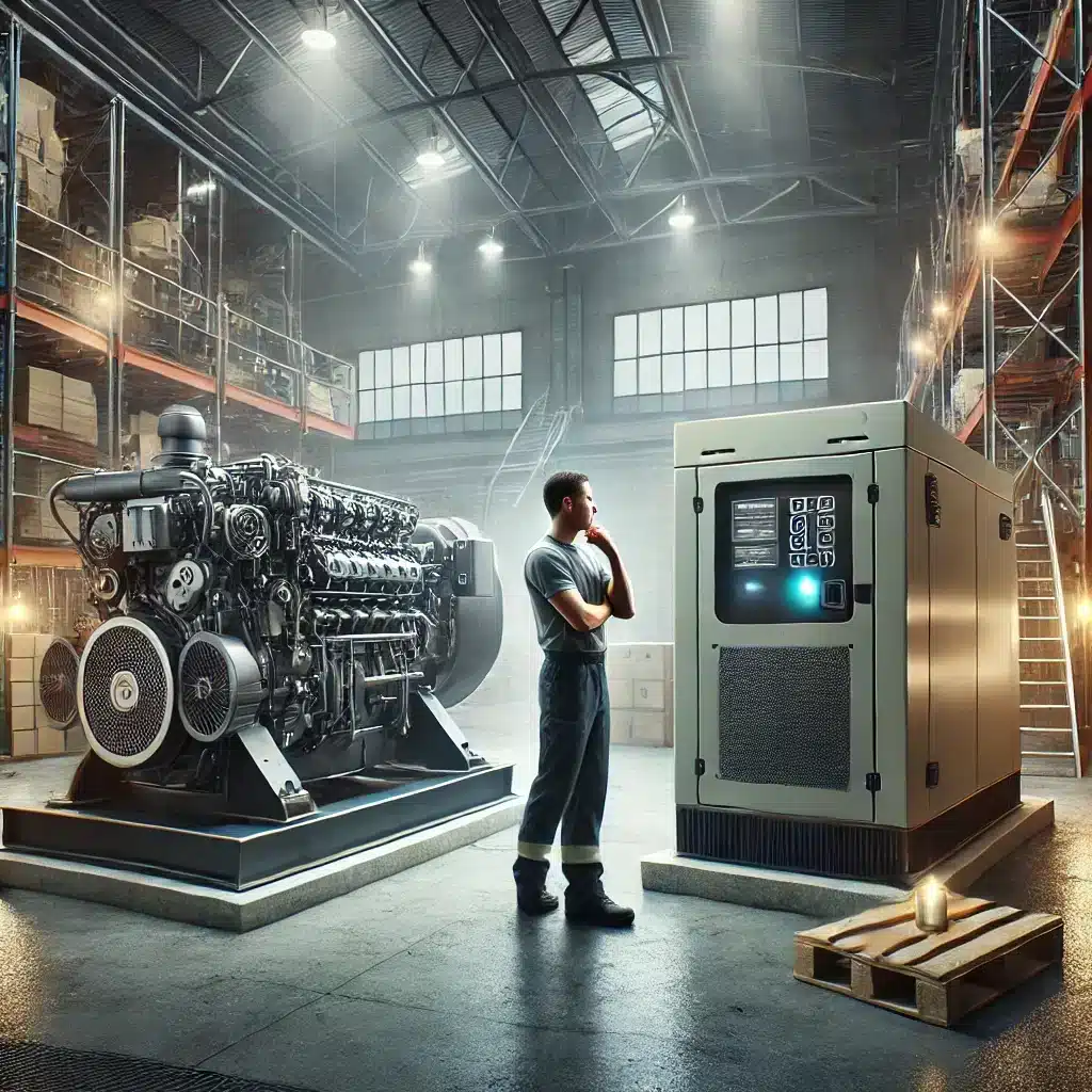 Generadores diesel y de gas en área industrial | JLE Energy