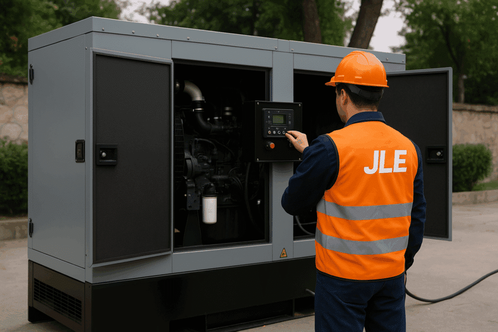 Planta de luz industrial instalada en San Ángel, Álvaro Obregón, CDMX durante prueba de funcionamiento | JLE