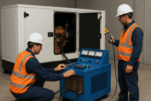 Prueba de banco en generador industrial en Azcapotzalco | JLE